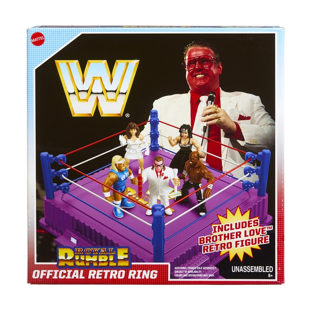 WWE Retro Royal Rumble Ring Playset + Brother Love 🏆  Wrestling Ring 🔥 NEW